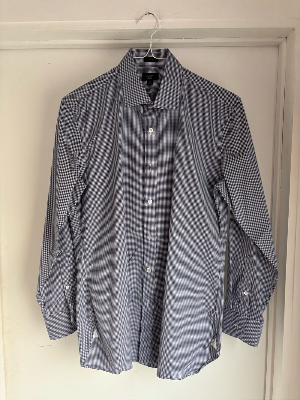 J. Crew Men's Ludlow Navy Micro-Check Dress Shirt